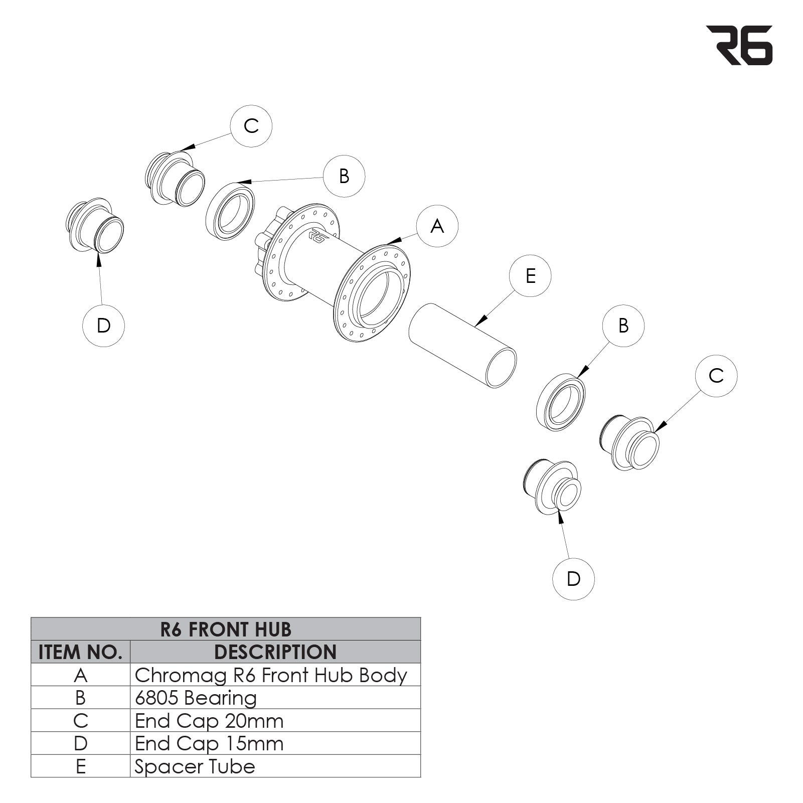 Rueda delantera BA30v2/R6